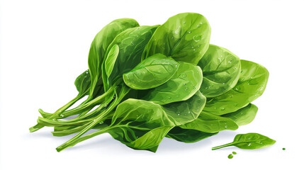 Fototapeta premium Bunch of fresh spinach leaves vector illustration 