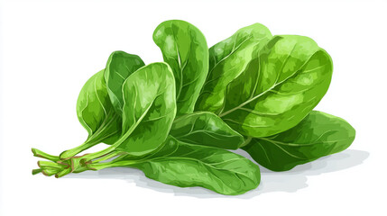 Fototapeta premium Bunch of fresh spinach leaves vector illustration 