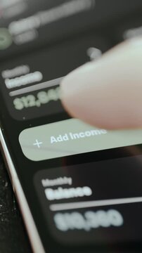 Digital button labeled Add Income from a financial management application