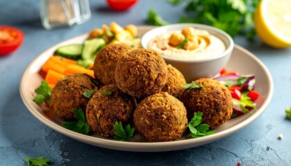 Falafel mit Hummus und Gem&uuml;se