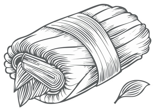 Mexican tamale illustration artwork
