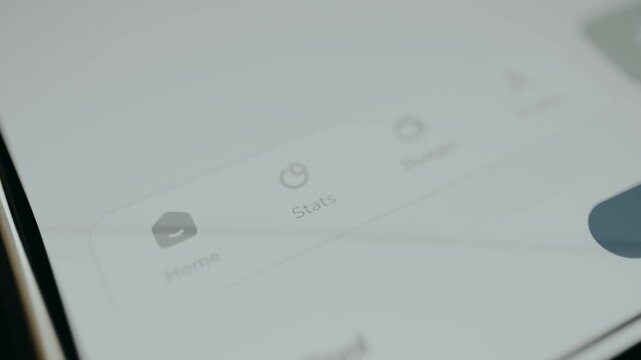 Person taps the Stats option from the budget tracking app menu