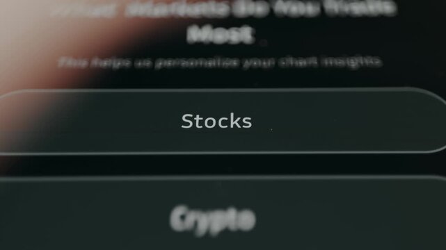 Stocks category from a financial trading application interface