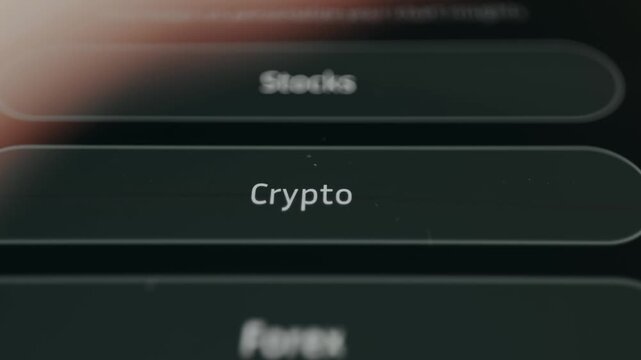 Crypto category displayed in financial trading app interface