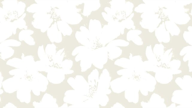 Minimalist Boho Floral Motion Graphic Seamless Pattern Loop