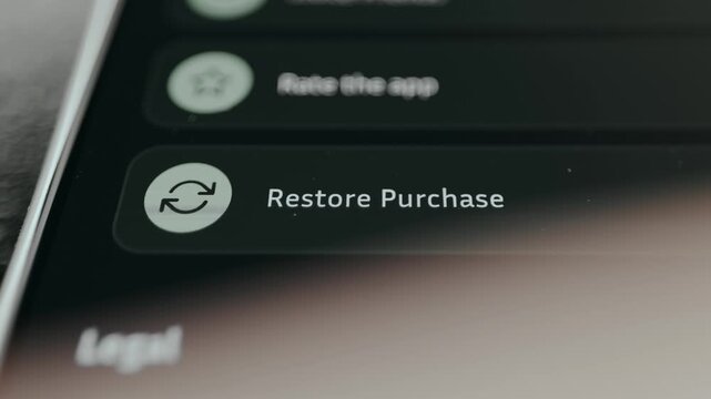 Restore Purchase option from mobile application menu
