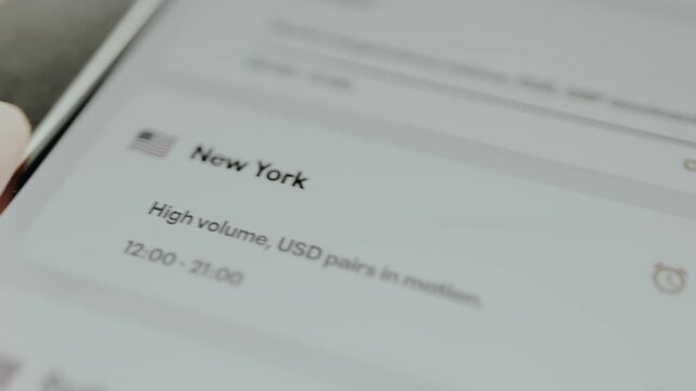 Information regarding the New York trading session