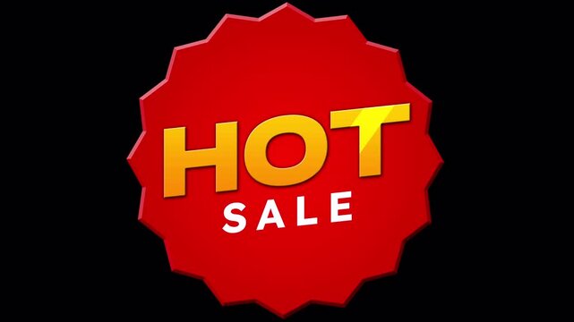 Hot Sale Text on Red Starburst Promotion