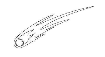 Meteorite Comet Trajectory Abstract Line Art
