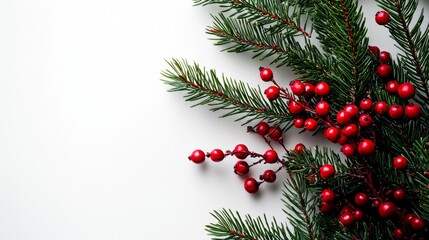Obraz premium Elegant Holiday Composition Featuring Pine Branches