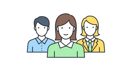 Diverse Group of People Avatars Representing Teamwork and Community.