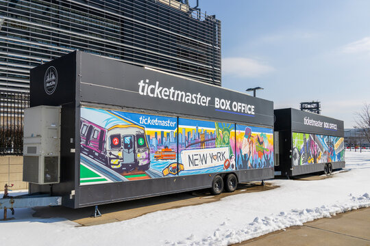 Trailers at MetLife Stadium the home of the New York Giants football team in East Rutherford New Jersey USA