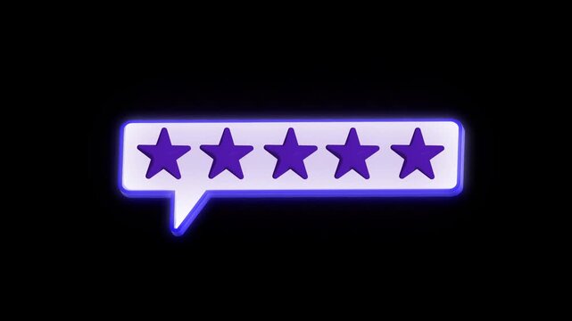 3d 5 star rating stock video