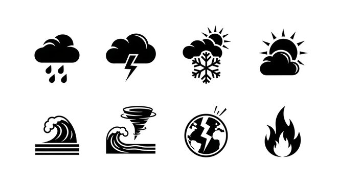 Weather Icons Set with Various Conditions.