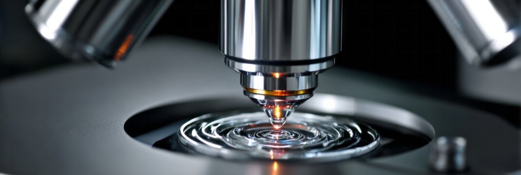 Precision instrument focuses on microscopic metallic surface feature
