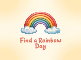 Fototapeta premium Find a rainbow day celebration with colorful rainbow and clouds