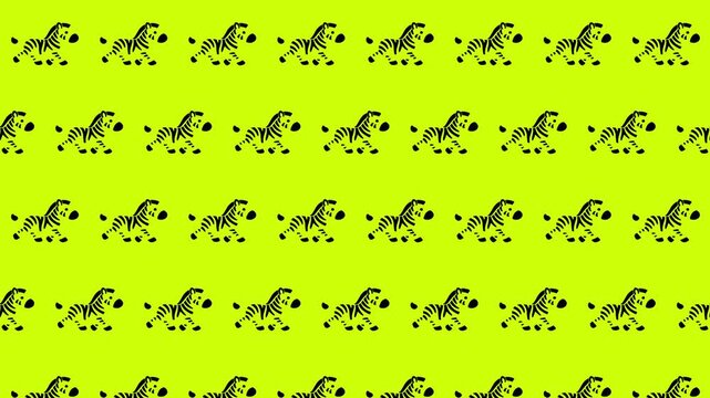 かわいいシマウマが歩くループアニメーション背景