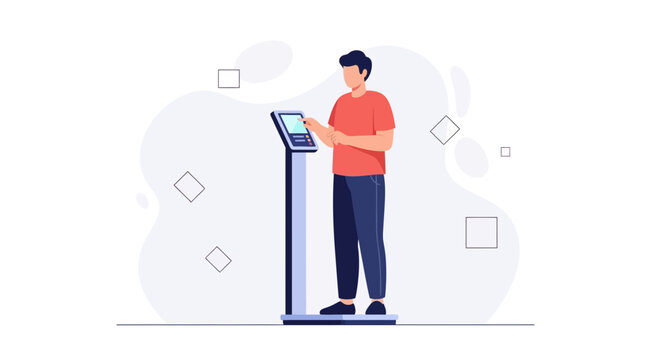 Man using smart scale for body composition analysis and health tracking