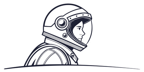 Astronaut in space suit looking out into the vast cosmos © Gf