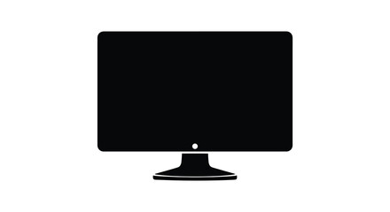 A simple black monitor stands on a base its screen dark and featureless presented as a silhouette © Ajahar