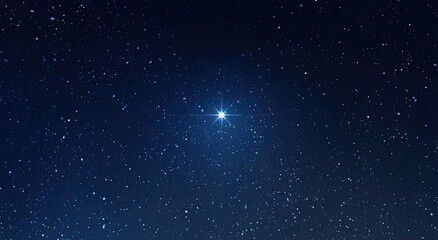 Obraz premium Vibrant Blue Star Shining Brightly in a Deep Starry Night Sky.