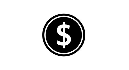 Fototapeta premium Flat design dollar currency symbol icon on white background