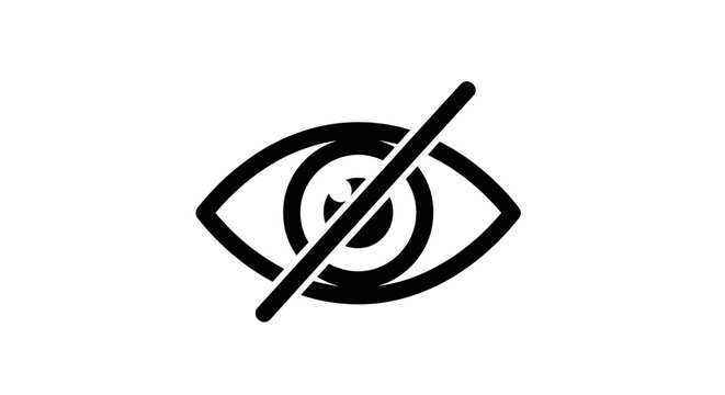 Hidden eye icon symbol for invisibility privacy and security