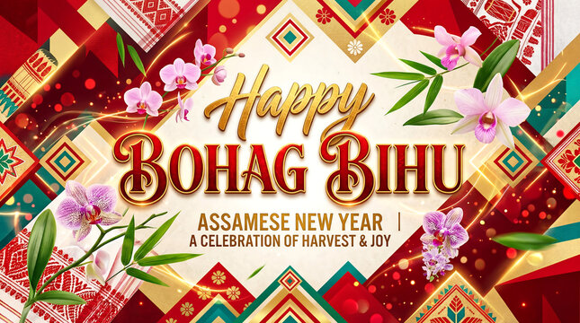 Bohag Bihu celebrates the Assamese New Year and spring harvest with vibrant traditions, music, flowers, and symbols of prosperity and renewal.