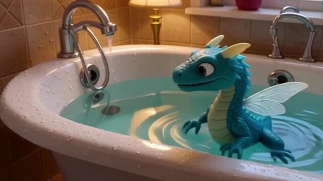 Niedlicher blauer Wasserdrache