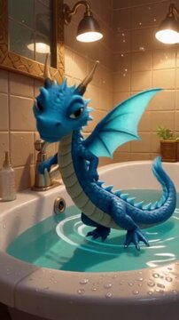 Niedlicher blauer Wasserdrache
