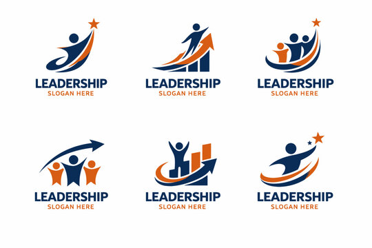 Leadership development and growth concept logos