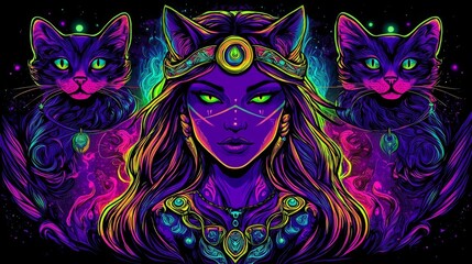 Fototapeta premium Freyja, sister of Freyr, embodies the duality of battle and death.