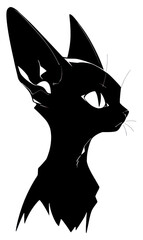 Fototapeta premium PNG Abyssinian Cat silhouette stencil animal.