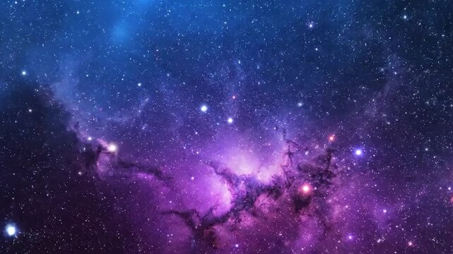Vibrant Purple Galaxy with Stars.