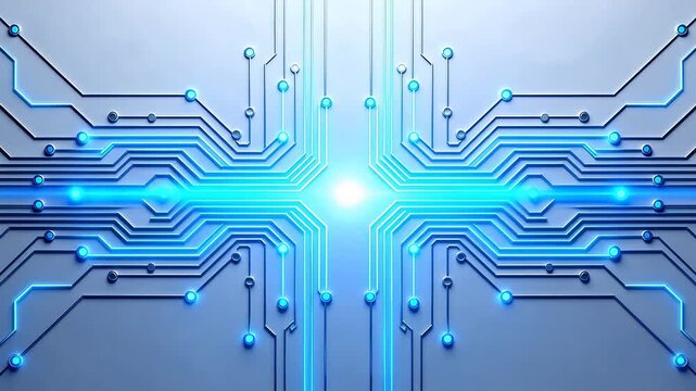 Blue glowing circuit board design