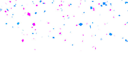 Obraz premium confetti rain blue pink falling isolated on transparent background,png birthday party and anniversary celebration, sale and oppening overlay social media design element