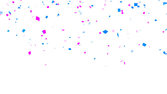 confetti rain blue pink falling isolated on transparent background,png birthday party and anniversary celebration, sale and oppening overlay social media design element