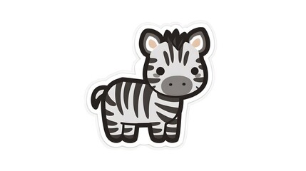Fototapeta premium Cute Cartoon Zebra Illustration for Childrens Designs.