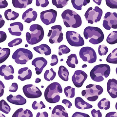 Fototapeta premium Abstract leopard print pattern in violet and blue on white background