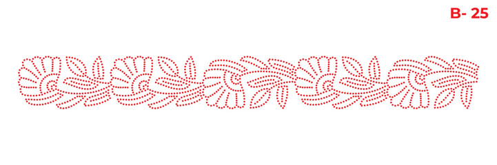 Rhinestone hotfix seamless pattern of flower and leaf motif design for laser cutting, 2.2 mm hole size 6 ss. © Aamir Gfx