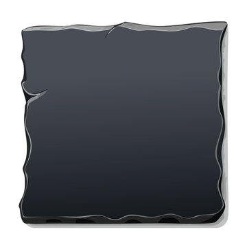Cartoon stone tablet illustration on white background with copy space