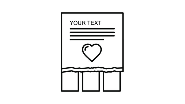 Paper flyer with a heart symbol and tear-off contact tabs for lost pets, services, or personal advertisements.