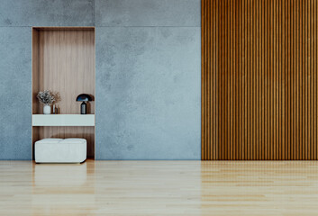 Naklejka premium Large luxury modern bright interiors Living room mockup illustration 3D rendering Generated Color Image