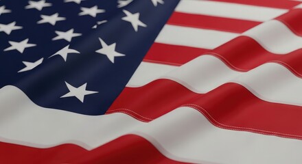 Obraz premium American flag close up with stars and stripes