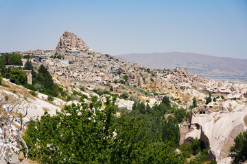 Uchisar Castle in Cappadocia, Nevsehir, Turkiye