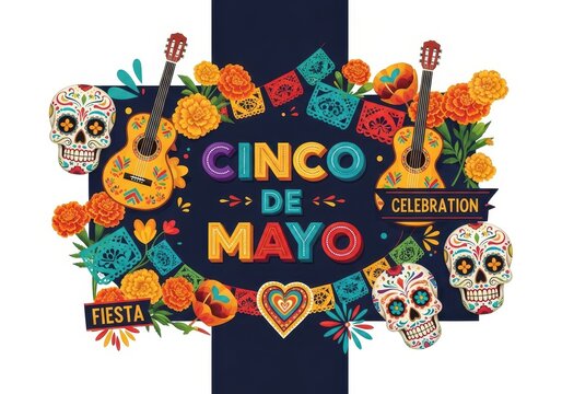 Cinco de mayo celebration with colorful decorations