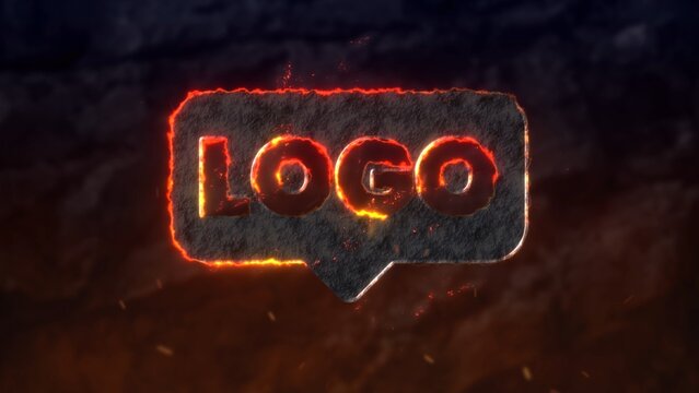 Elegant Dragon Rocky Glowing Fire Shiny Logo Reveal