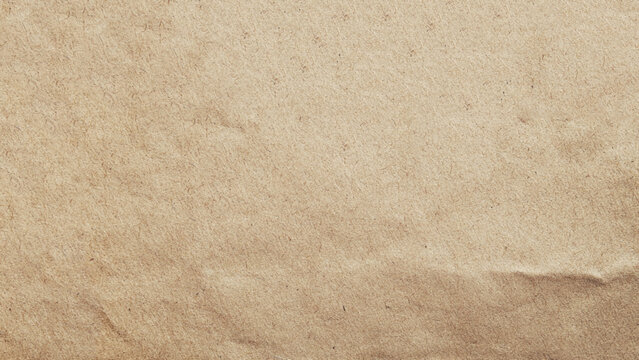 Background of brown kraft paper or cardboard texture. Abstract pattern of beige rough carton, old paper sheet, parchment or papyrus surface, vector realistic illustration. 