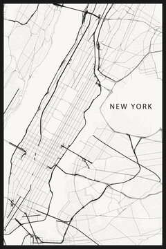 New York City Road Network ? Ink Cartographic Line Art