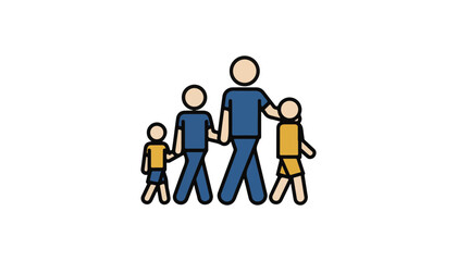 Fototapeta premium Family walking together in supportive motion for International Day of Families and wellness